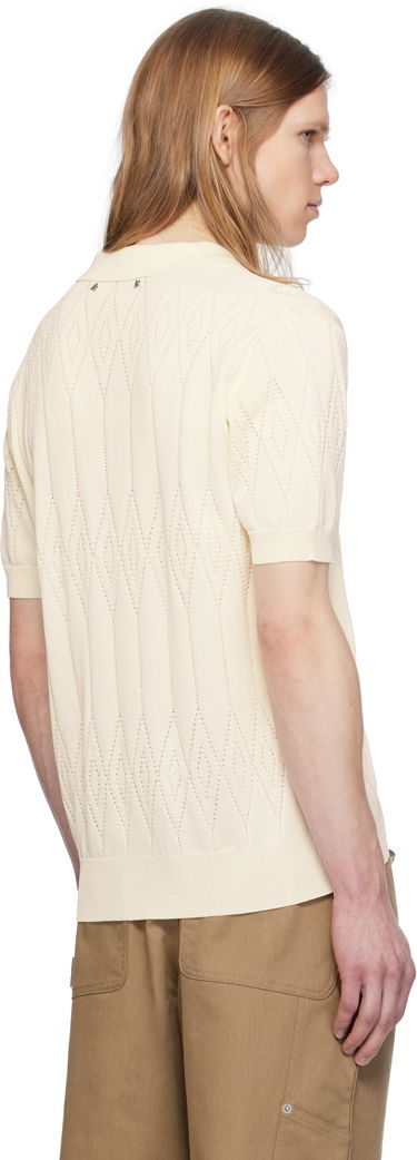 Polo tričko Golden Goose Golden Goose Argyle Knit Short Sleeve Polo Béžová | GMP01412.P001834.11560, 2