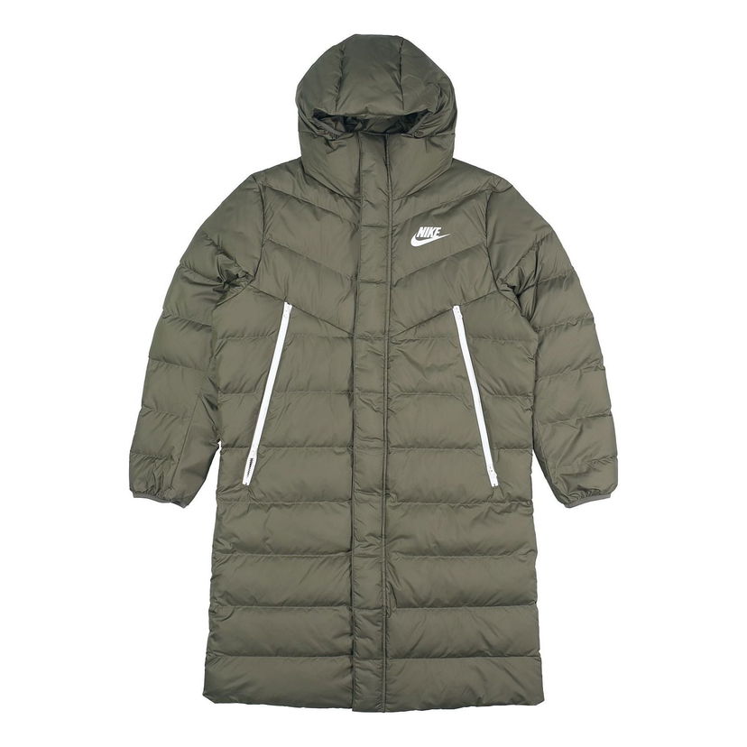 Prešívaná bunda Nike Sports Mid-Length Hooded Down Jacket Zelené | CU0281-380
