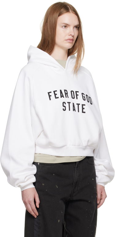 Mikina Fear of God ESSENTIALS Fleece Raglan Hoodie Biela | 192SP257824FW, 1