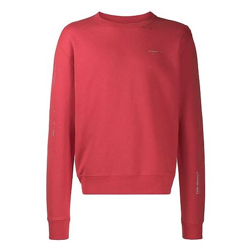 Mikina Off-White Off-White Arrow Pattern Sweatshirt Červená | OMBA025E19E300032091, 0