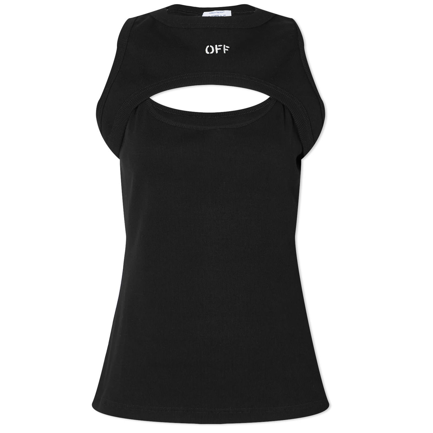 Tielko Off-White Off Stamp Rib Row Top Čierna | OWAD237C99JER0011001, 0