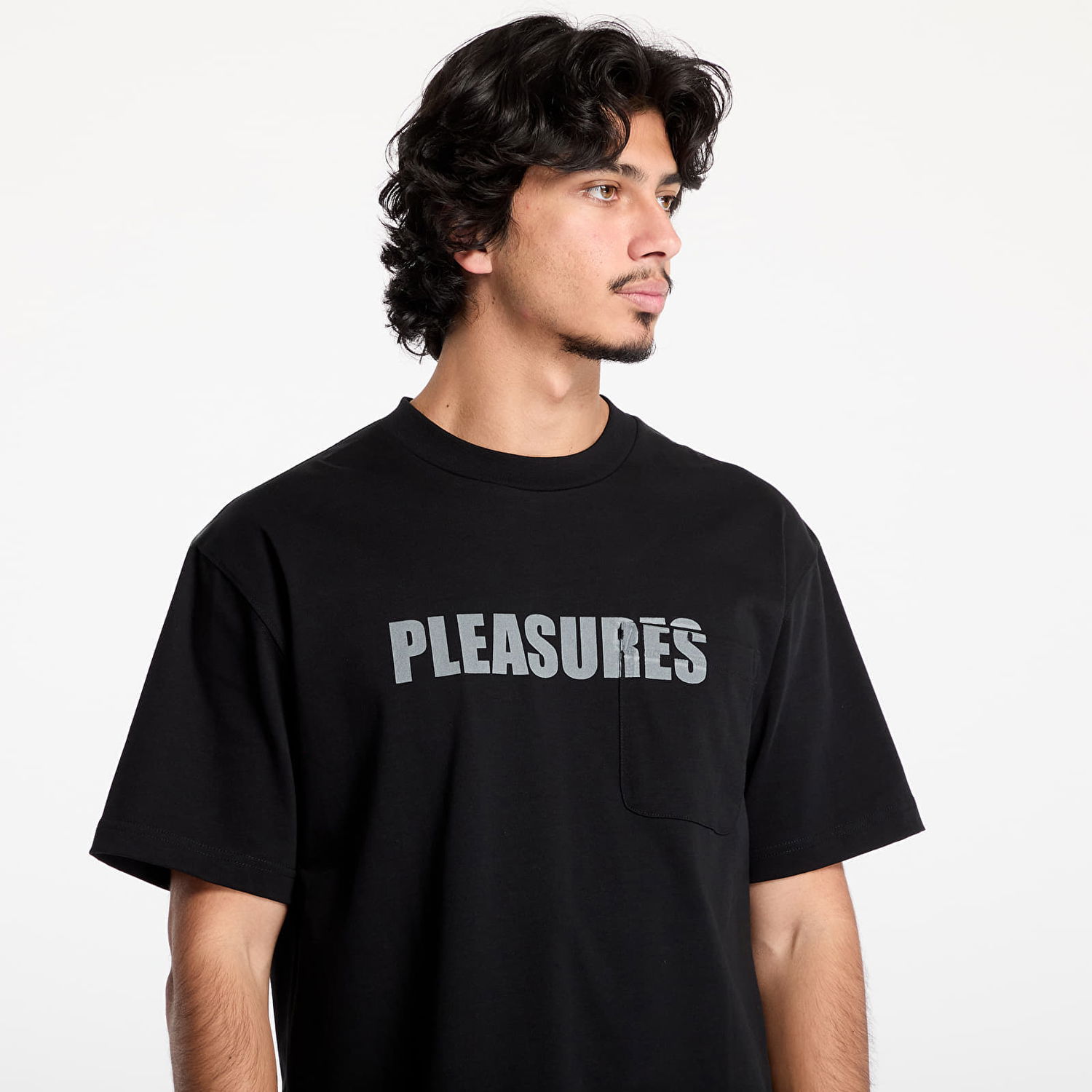 Tričko Pleasures Heavyweight T-Shirt With Pocket Čierna | P24W009 BLACK, 1