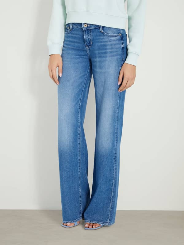 Džínsy GUESS Sexy Palazzo Denim Pant Modrá | W4GA96D5B91, 0