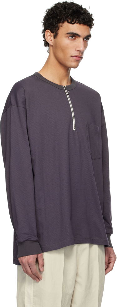 Mikina NANAMICA nanamica Half Zip Long Sleeve T-Shirt Šedá | S25SH013U, 4