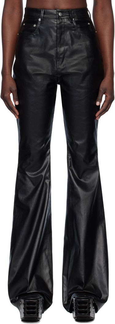 Džínsy Rick Owens Rick Owens Hollywood Bolan Bootcut Coated Jeans Čierna | RP01E7329 SCT, 0