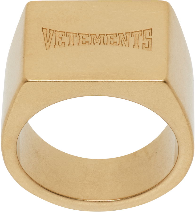 Prsteň VETEMENTS Boxing Logo Signet Ring Žltá | UH76RI160G