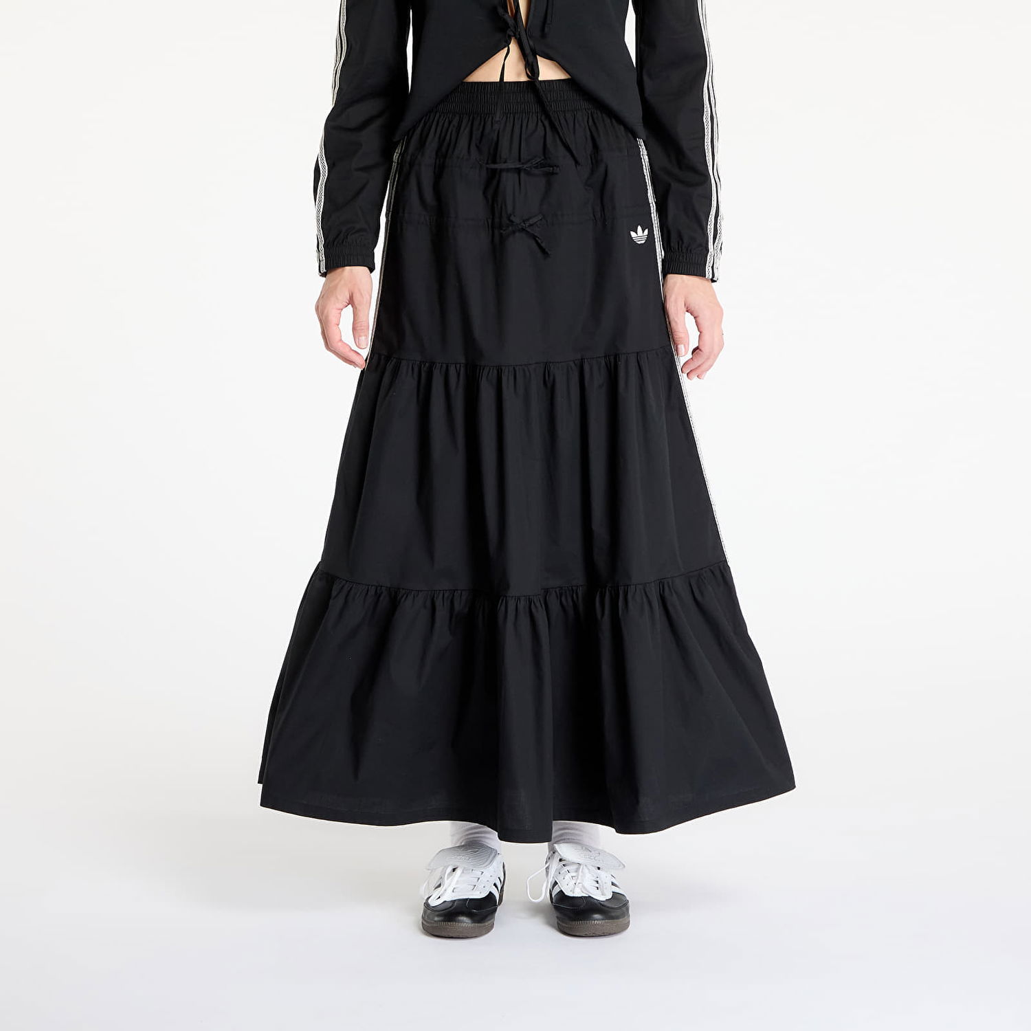 Sukňa adidas Originals adidas Originals Summer Glow Tiered Maxi Skirt Čierna | KC0767, 0