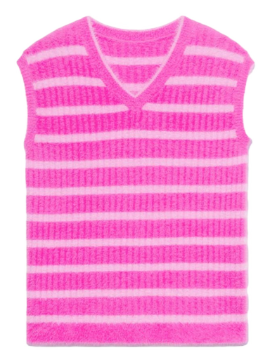 Vesta Jacquemus Le Gilet Neve Fluffy Striped Pullover Ružová | 225KN069-2370 043
