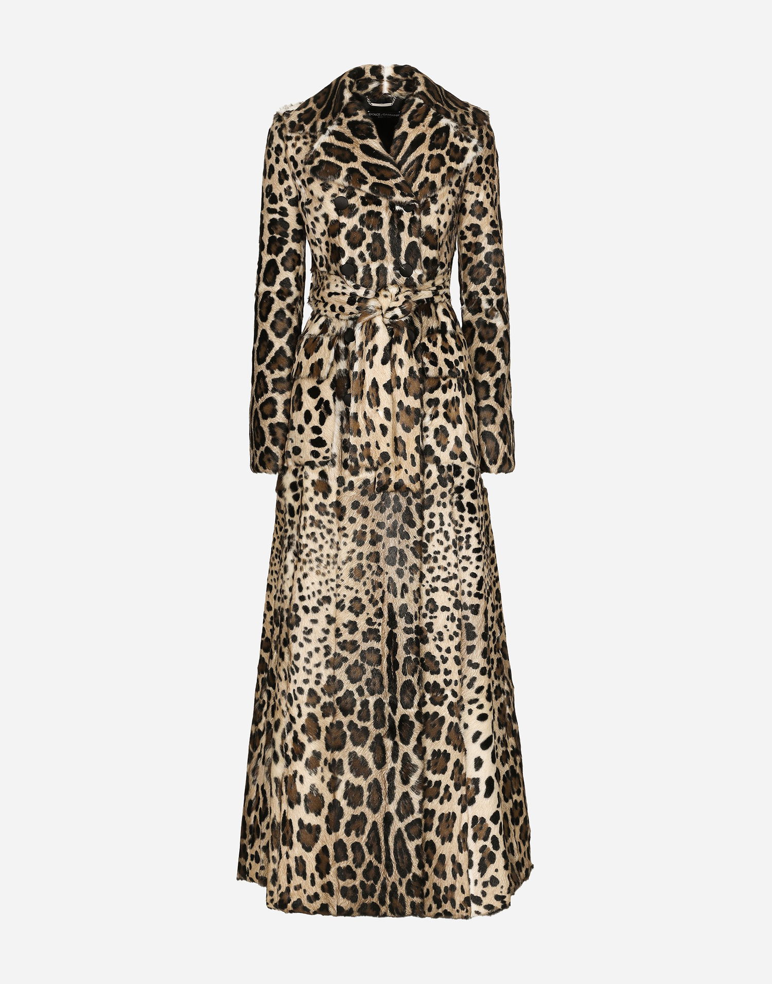 Kabáty Dolce & Gabbana Double-breasted Goatskin Coat With Belt Leopard Rôznofarebný | F0G1IFFUP9HS9000, 0