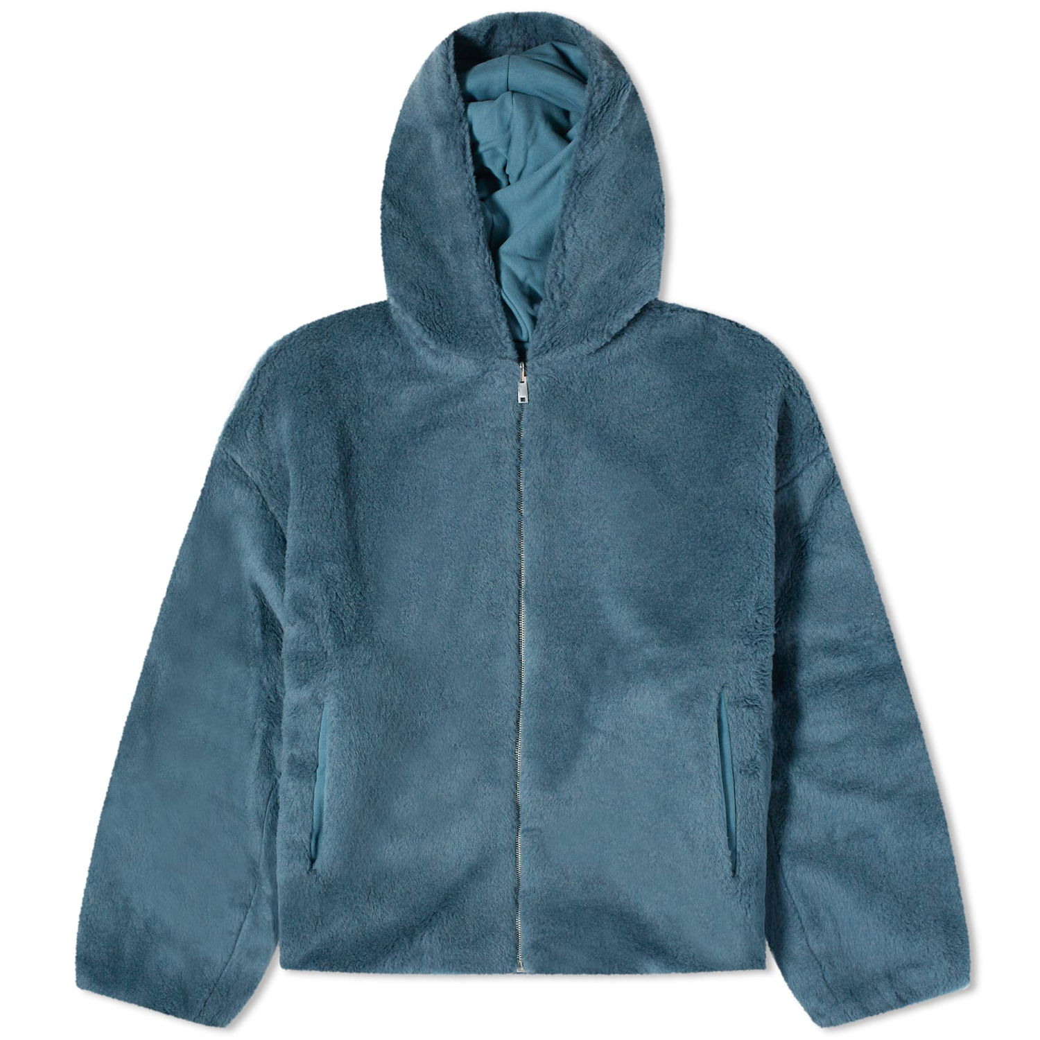 Mikina PANGAIA Pangaia Recycled Wool Fleece Reversible Bomber Jacket, Size Large Modrá | 100012908689, 0