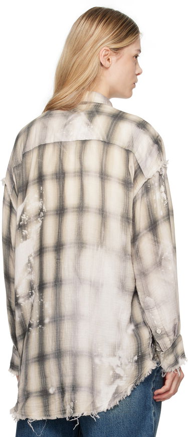 Košeľa R13 R13 Shredded Seam Plaid Shirt Šedá | R13WR075 R392B, 2