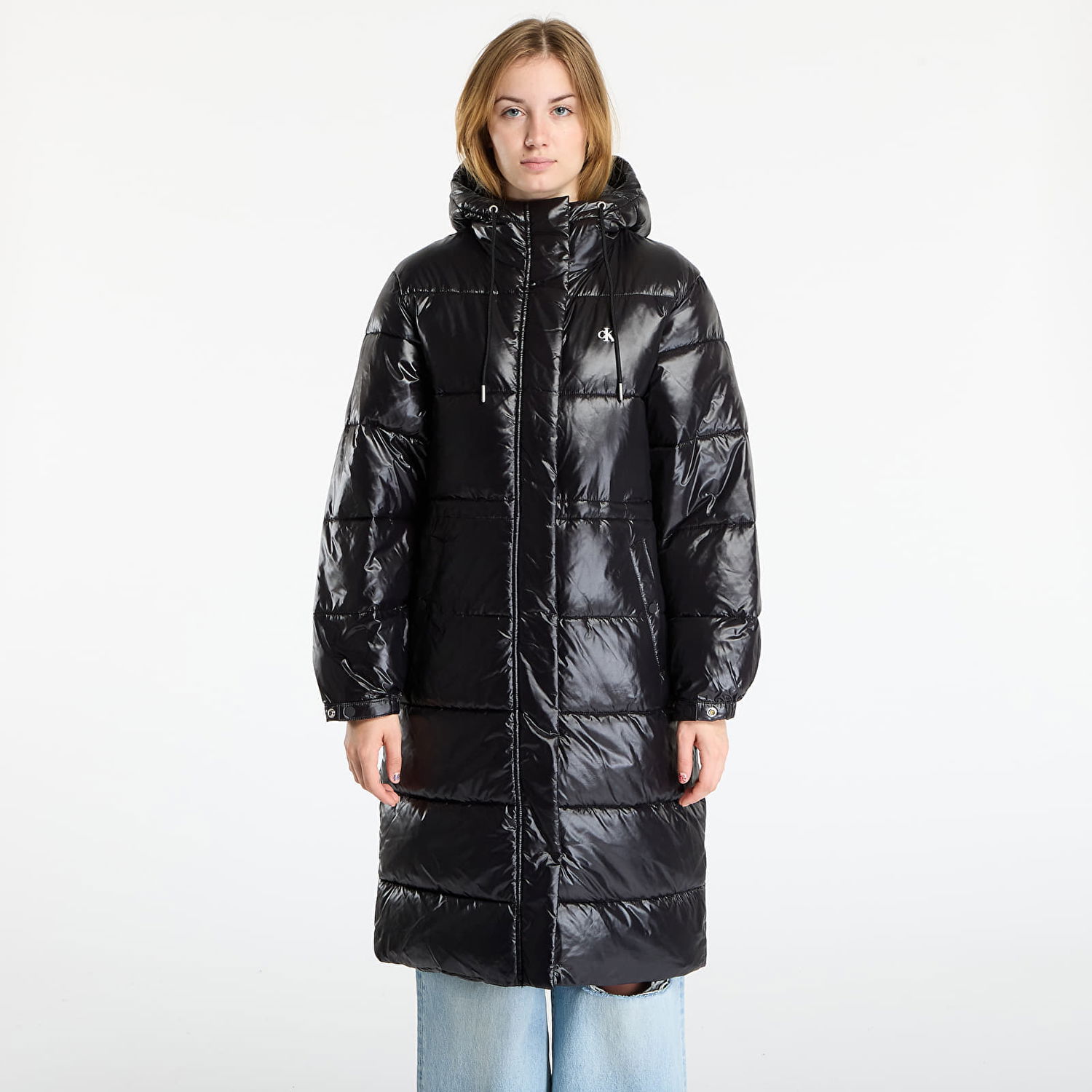Prešívaná bunda CALVIN KLEIN Shine Long Puffer Coat Čierna | LV047D506G UB1, 0
