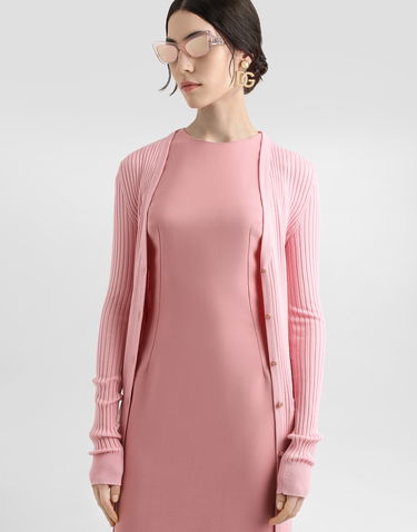 Sveter Dolce & Gabbana Dolce & Gabbana Women's Long Ribbed Wool Cardigan Ružová | FXV37TJCVXGF2528, 3