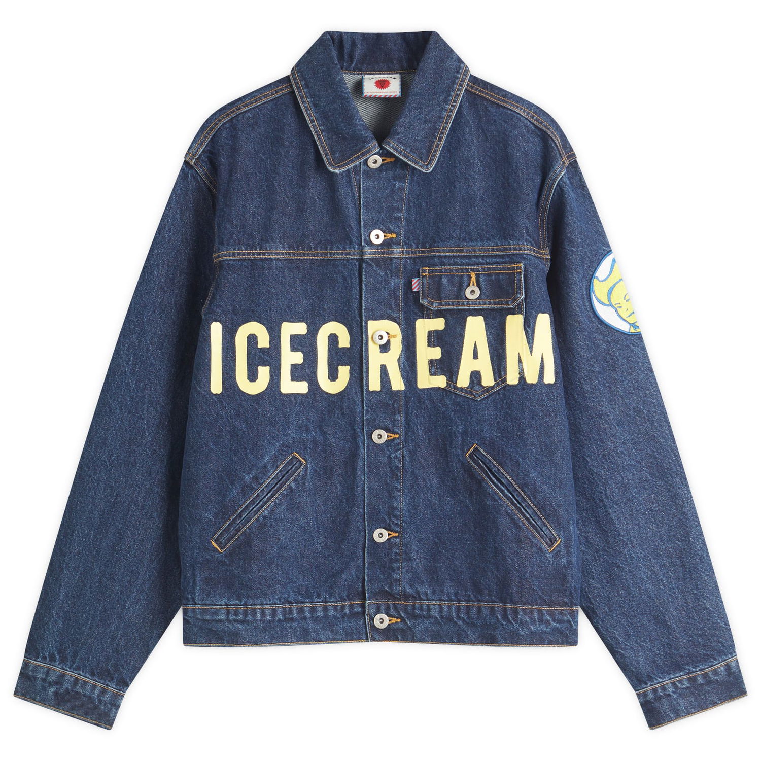 Bunda BBC IceCream ICECREAM Cowboy Denim Trucker Jacket, Size Large Modrá | ICD25108-IND, 1