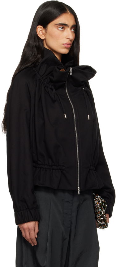 Bunda Dries Van Noten Dries Van Noten Cocoon Jersey High-Neck Drawstring Track Jacket Čierna | 252-011136-2611, 1