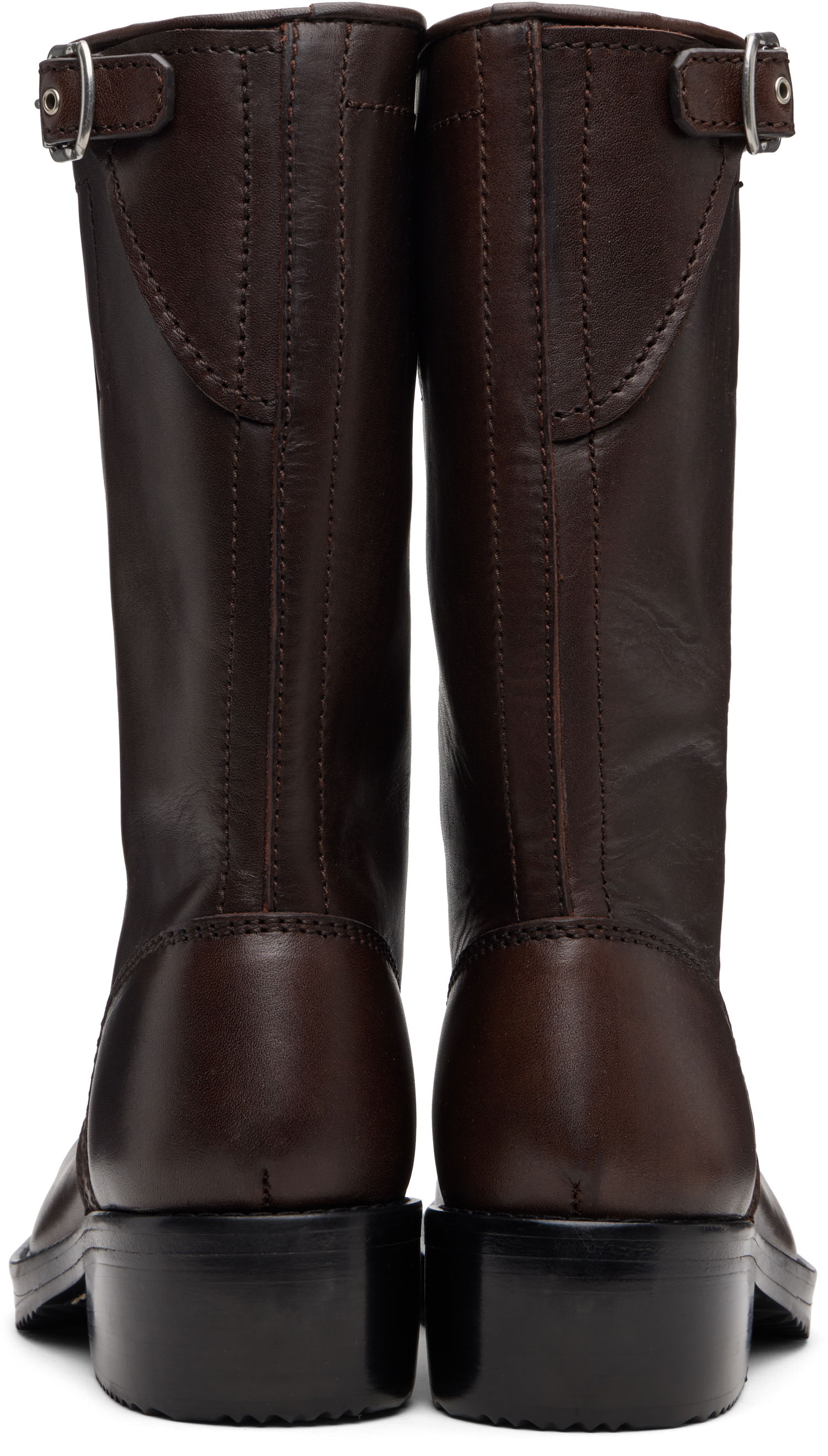 Tenisky a topánky Dries Van Noten Dries Van Noten Leather Biker Boots Hnedá | 252-011748-102, 1