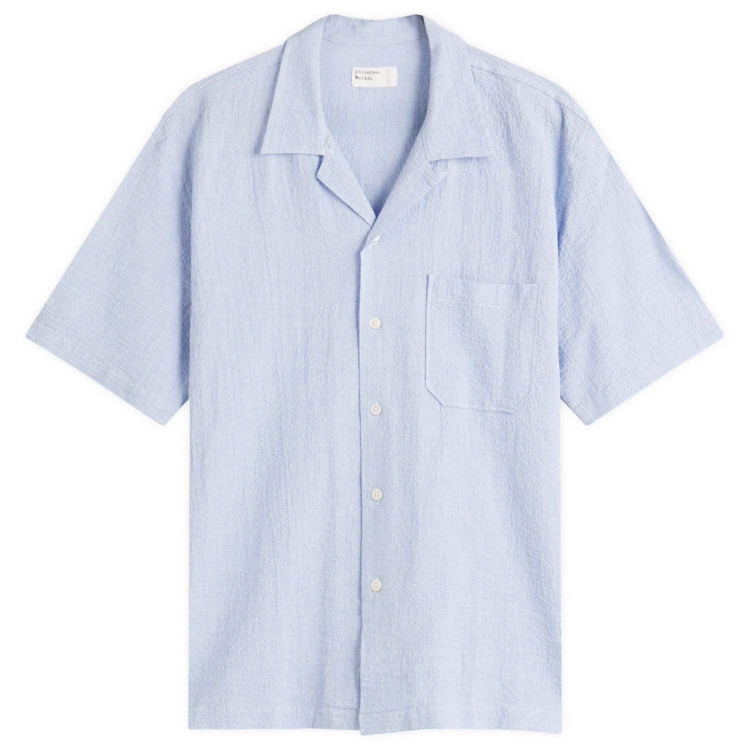 Košeľa Universal Works Universal Works Seersucker Road Shirt, Size Large Modrá | 32656-PAB, 1