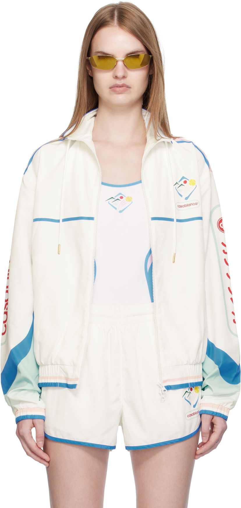 Vetrovka Casablanca Casablanca Casa Sportif Windbreaker Jacket Biela | U-WPF25-JK-033-01