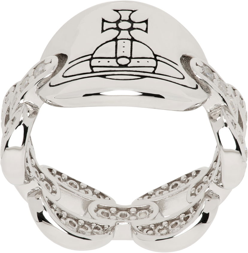 Prsteň Vivienne Westwood Ring With Orb Logo Metalická | 6404017X-01P527-