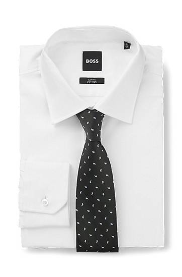 Doplnky BOSS Silk Tie with Micro Paisley Pattern Čierna | 50556050, 1