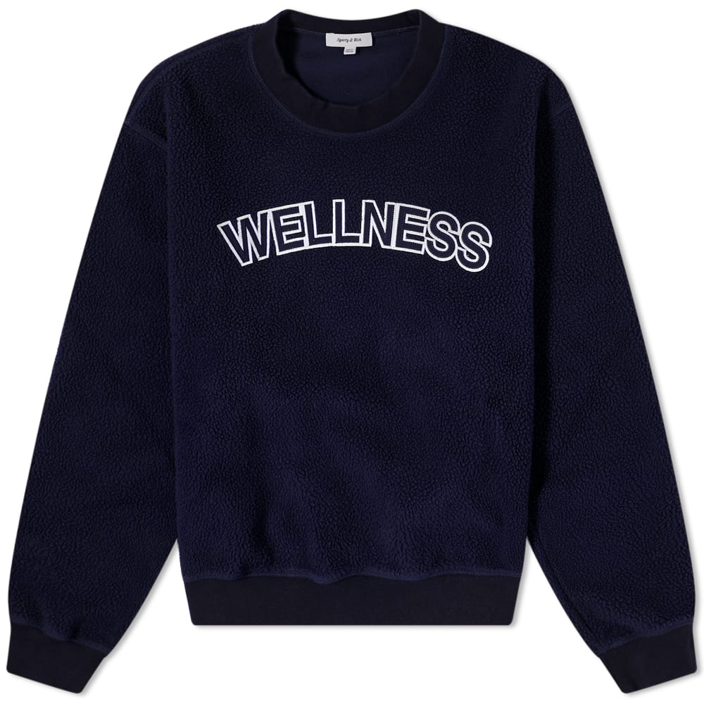 Mikina Sporty & Rich Wellness Sherpa Sweatshirt Navy | CR666NA, 0