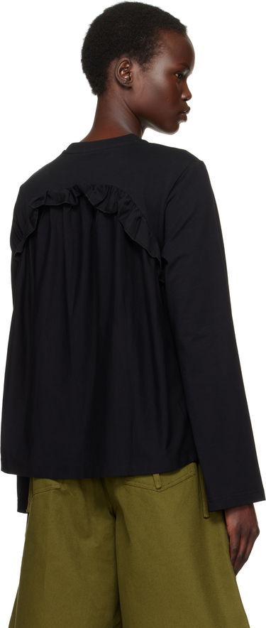 Tričko Cecilie Bahnsen Alva Ruffle Trim T-shirt Čierna | 4.24RTW11003 ALVA T-SHIRT, 2