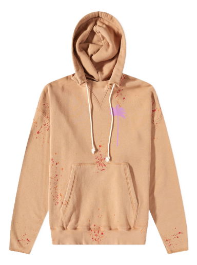 Mikina Palm Angels Painted Popover Hoodie Oranžová | PMBB104S23FLE0016235