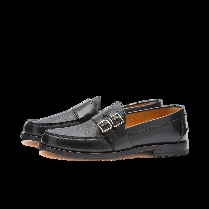 Tenisky a topánky Gucci Men's Mellenial Double Buckle GG Supreme Loafer Black Čierna | 762312-17X30-1000