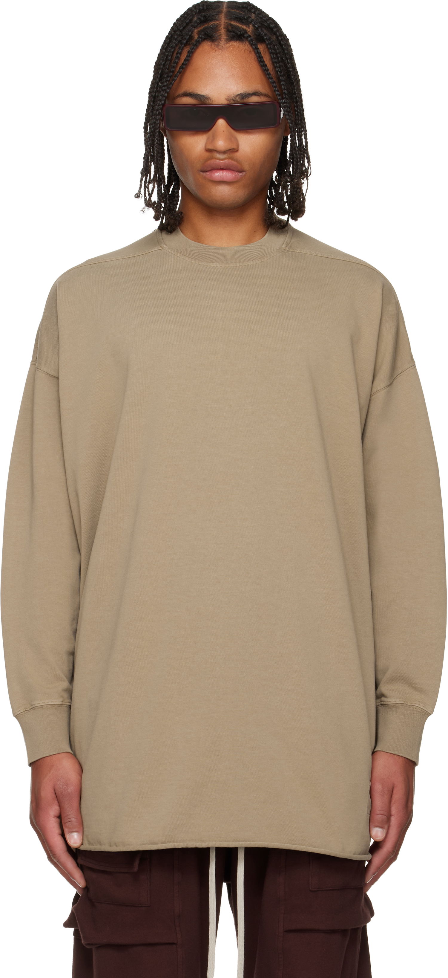 Mikina Rick Owens DRKSHDW Concordians Tommy LS Sweatshirt Béžová | DU02E7292 RIGP, 0