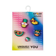 Cute Fruit With Sunglasses Jibbitz Charms, 5 Pack