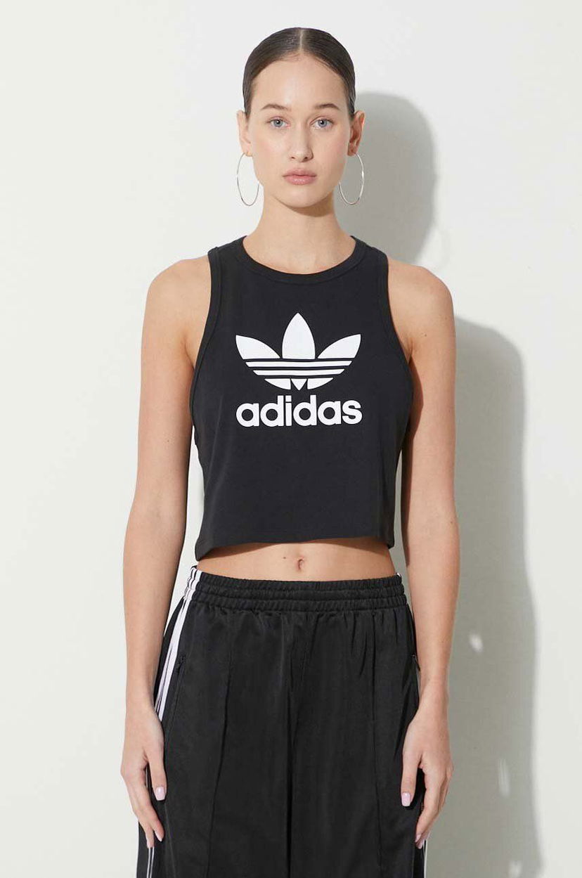 Tielko adidas Originals Trefoil Tank Top Čierna | IU0067
