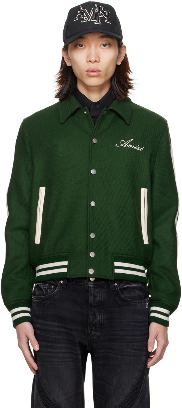 Bomber bunda AMIRI Bones Bomber Jacket Zelené | PS24MOS063, 0
