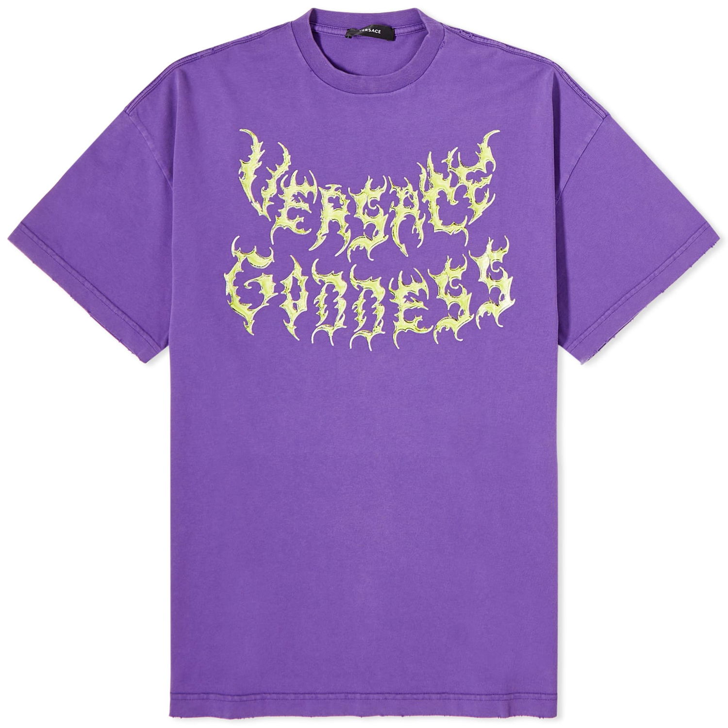 Tričko Versace Goddess Print Oversized T-Shirt Bright Dark Orchid Fialová | 1009548-1A07261-1LD60, 0