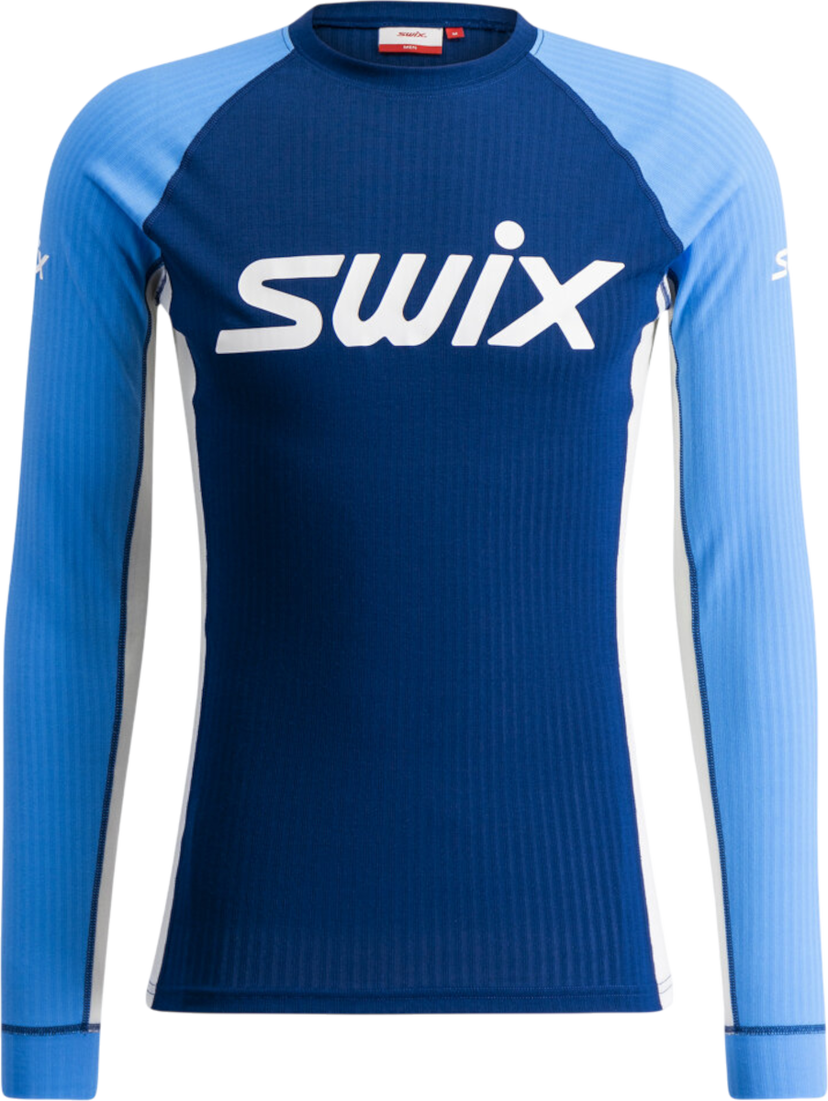 Tričko SWIX Long-Sleeve Ribbed Crew Neck Shirt RaceX Classic Modrá | 10115-23-72105