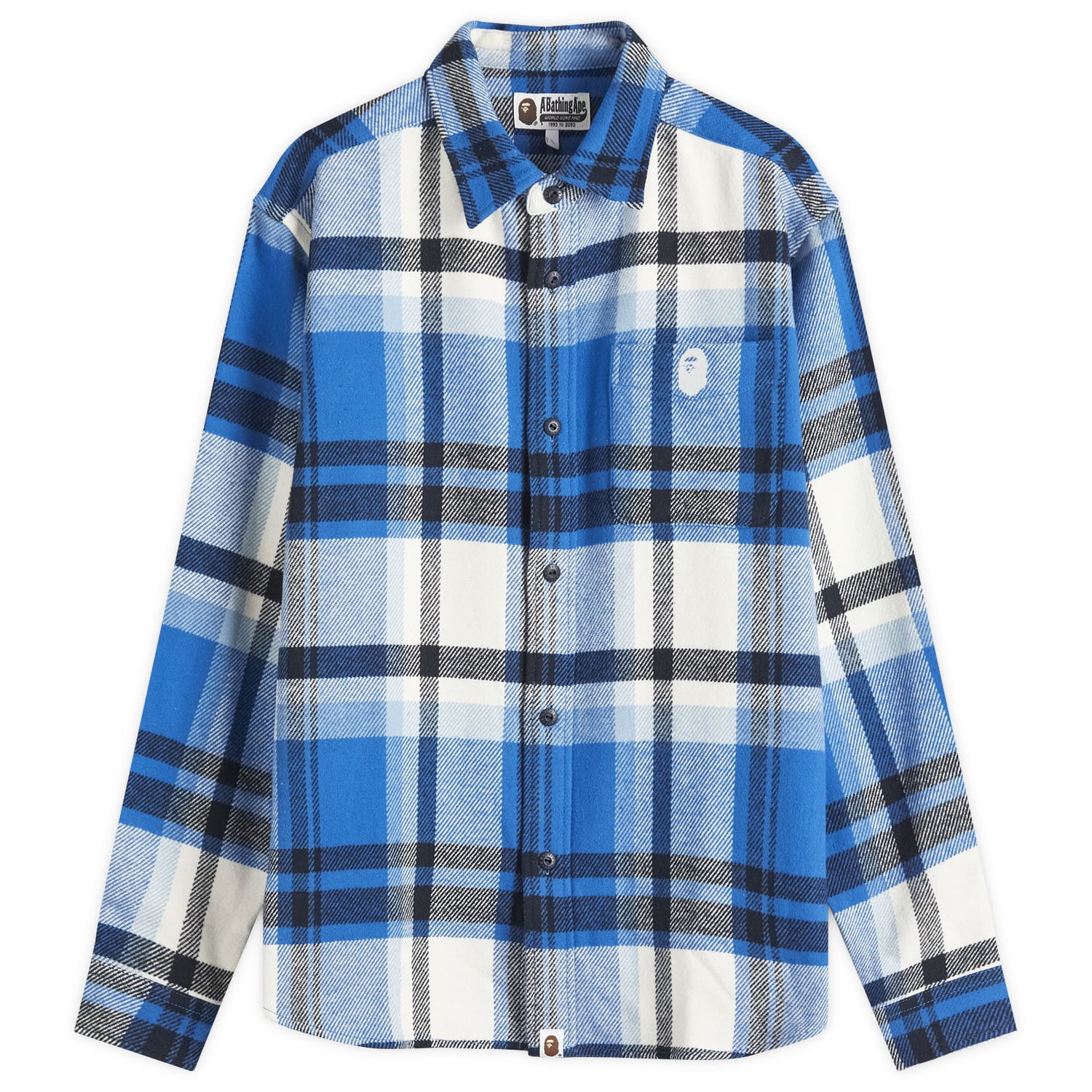 Košeľa BAPE Checked Overshirt Modrá | 001SHK801004M-BLU, 1