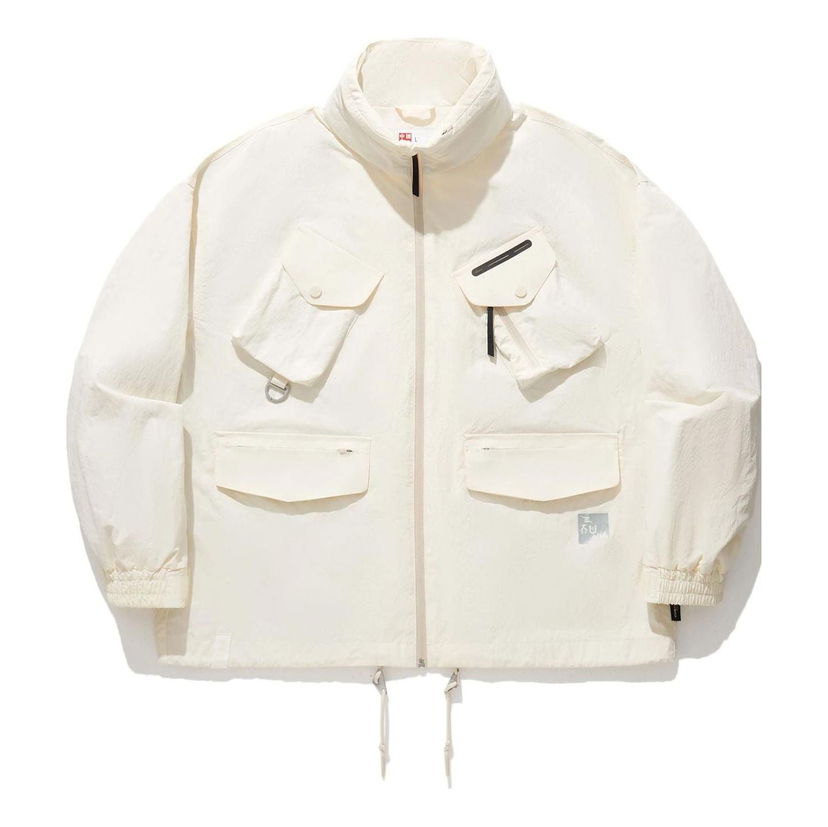 Bunda Li-Ning Multi Pockets Waterproof Jacket Biela | AJDU271-1