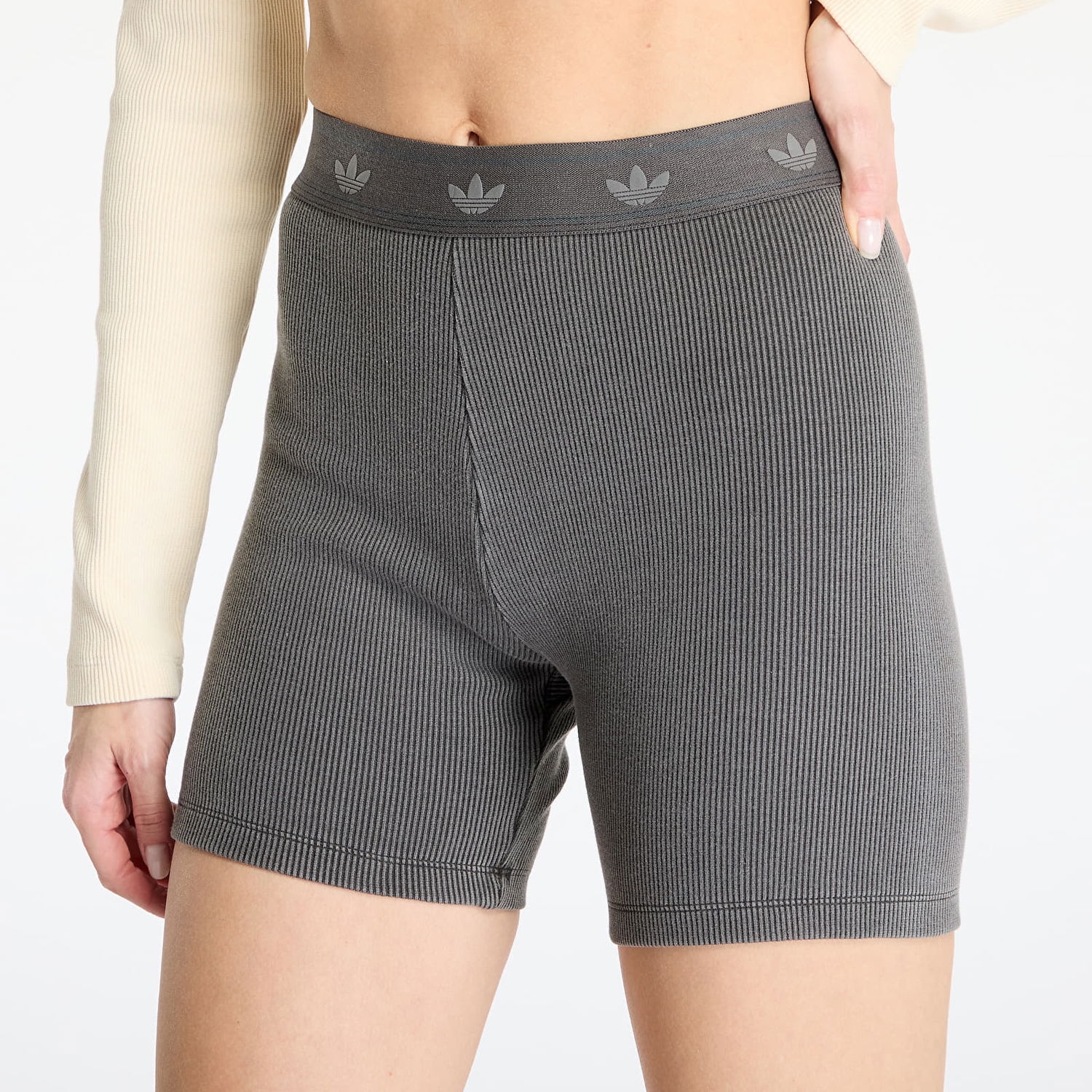 Šortky adidas Performance Ribbed Booty Shorts Šedá | JC7554, 1