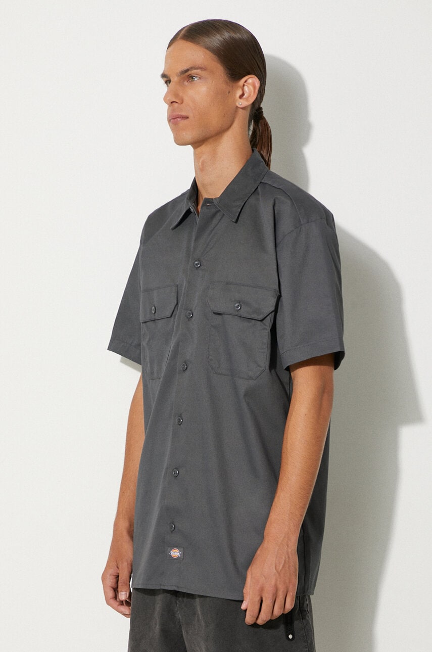Košeľa Dickies Short Sleeve Shirt Classic Collar Two Chest Pockets Regular Fit Šedá | DK0A4XK7CH0, 0