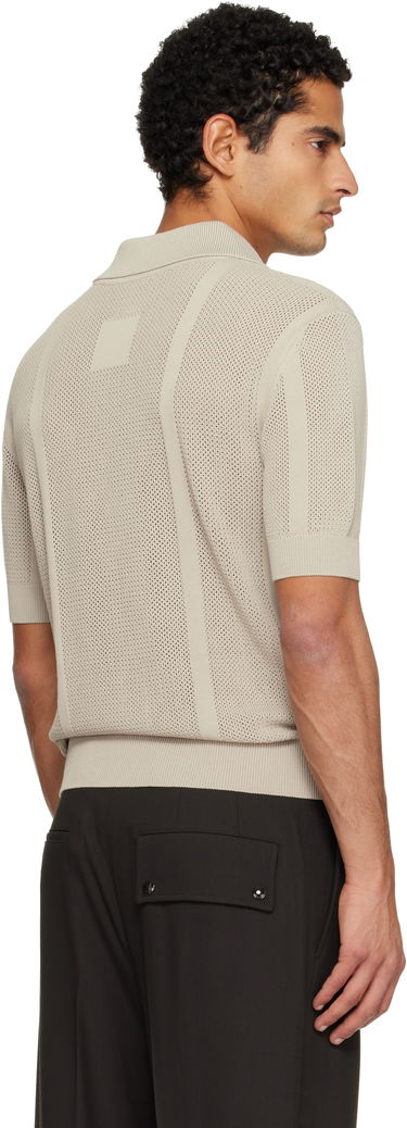Polo tričko LANVIN Short Sleeve Striped Perforated Knit Polo Béžová | RM-PL0024-K063-E25, 2