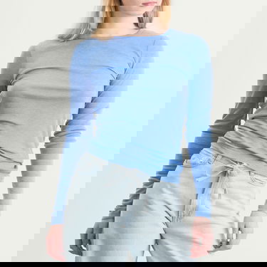 Tričko Samsoe Samsoe Samsøe Samsøe Sadou Long Sleeve T-Shirt Modrá | F10000014-164020TCX, 2