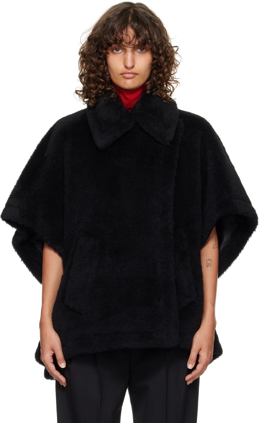 Kabáty Max Mara Max Mara Tebe1 Faux Fur Cape Čierna | 2524736122600