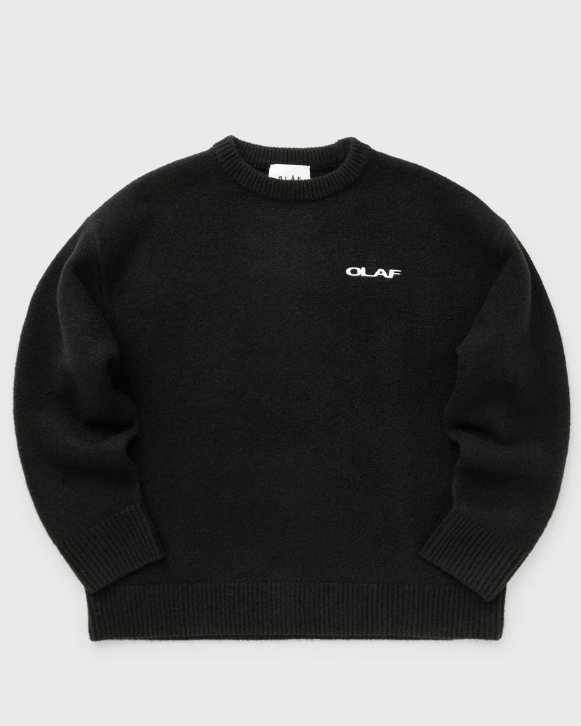 Mikina ØLÅF Drift Knitted Crewneck Sweatshirt Čierna | M180703-BLACK