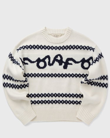 Sveter ØLÅF Olaf Signature Jacquard Crewneck Knit Sweater Biela | W190703, 0