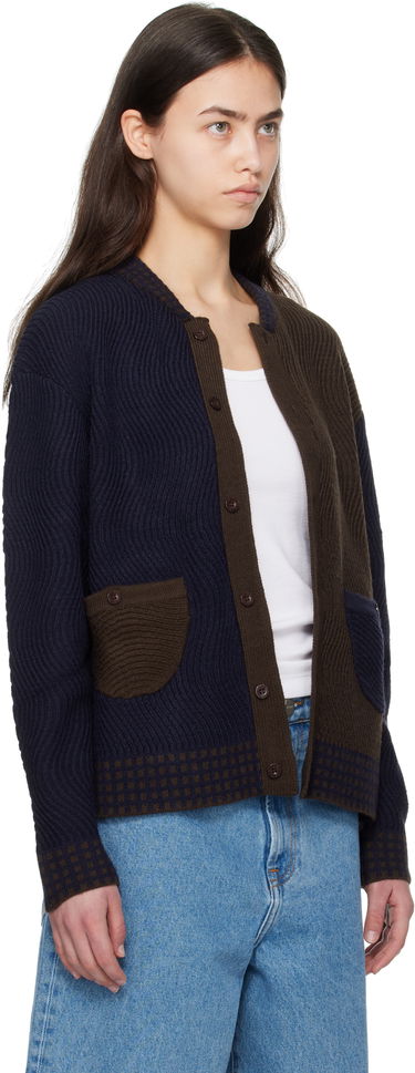 Sveter Dime Dime Wave Knit Cardigan Navy | DIME2SP253NVY, 4