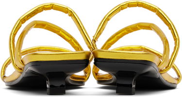 Starostlivosť o obuv BY FAR BY FAR Morena Eel Embossed Metallic Leather Heeled Sandals Žltá | MWFHO015CL035ME033PL, 1