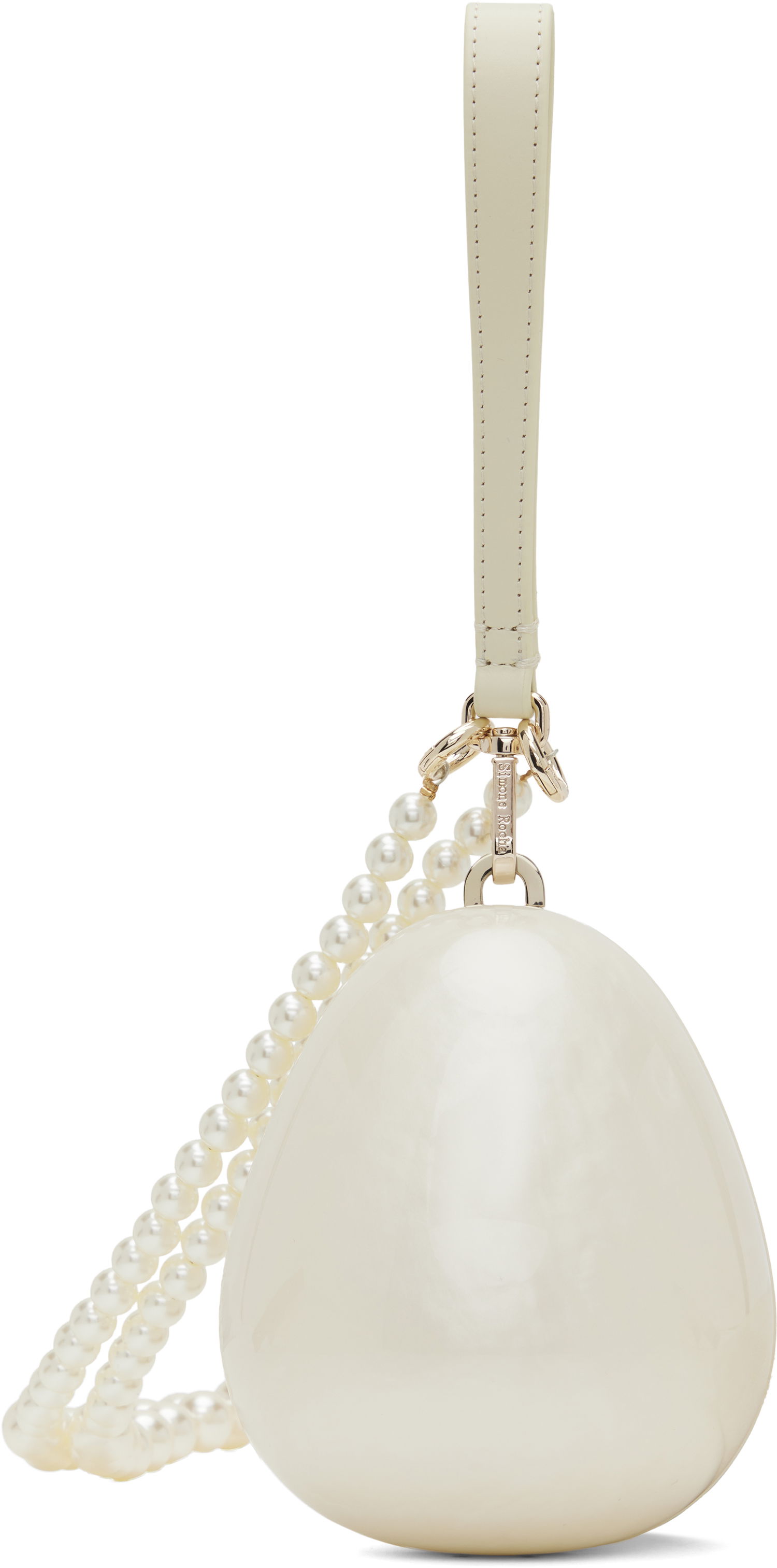 Kabelka Simone Rocha Simone Rocha Micro Pearl Egg Shaped Bag Biela | BAG110B 0773, 0