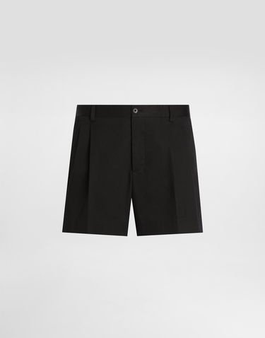 Šortky Dolce & Gabbana Dolce & Gabbana Cotton Gabardine Pleated Shorts Čierna | GP0X9TFUFNVN0000, 0