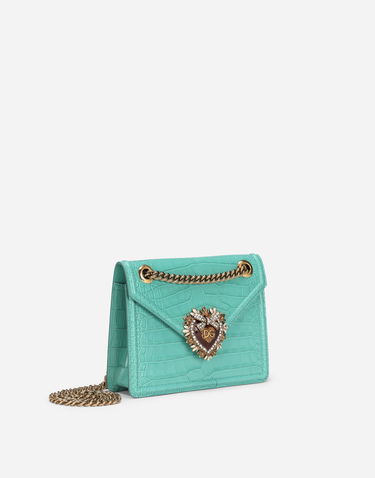 Kabelka Dolce & Gabbana Dolce & Gabbana Devotion Crocodile Skin Medium Bag Tyrkysová | BB6641A2R0887117, 2