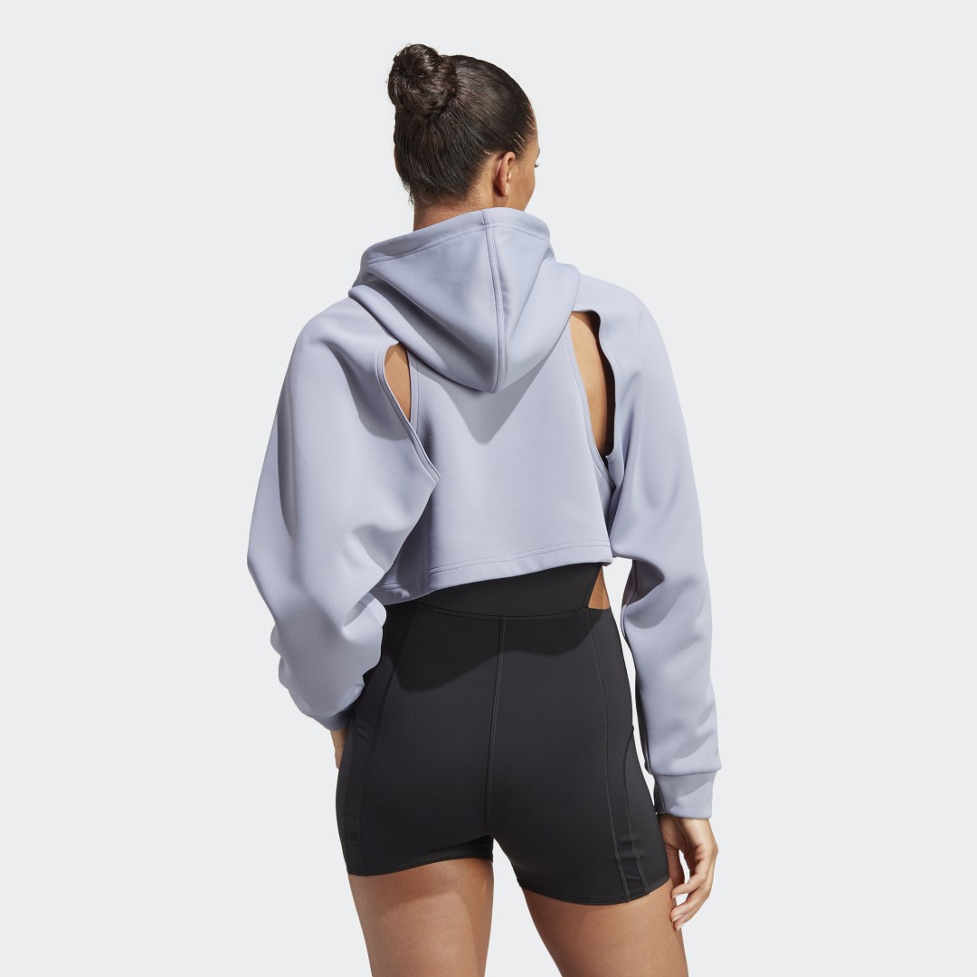 Mikina adidas Originals HIIT Aeroready Crop Training Hoodie Fialová | HR2659, 1