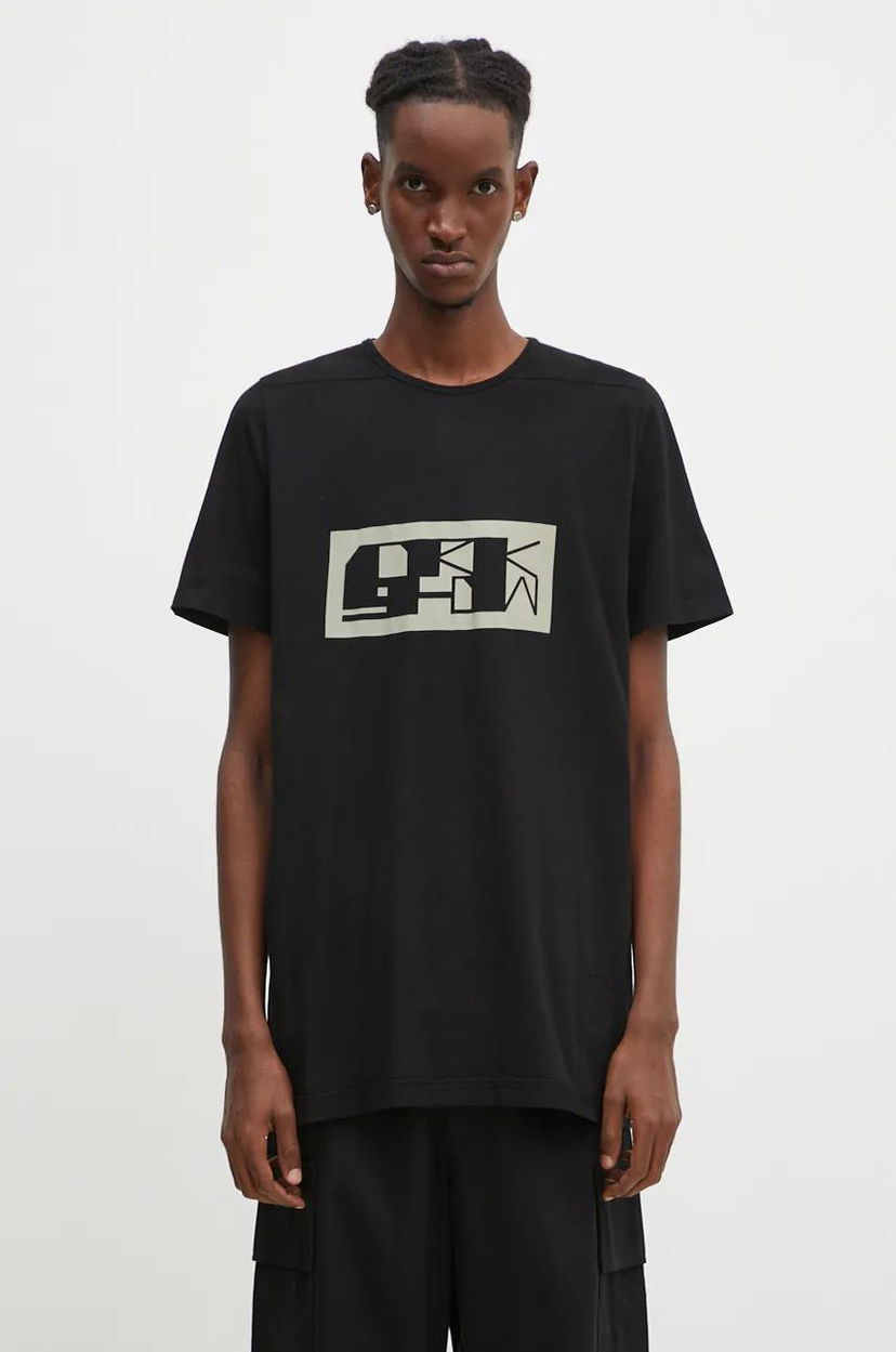 Tričko Rick Owens Level T-Shirt With Print Čierna | DU02D2250.RNEP2P